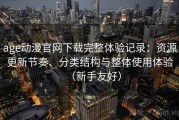 age动漫官网下载完整体验记录：资源更新节奏、分类结构与整体使用体验（新手友好）