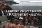 age动漫官网首页使用后的直观印象整理：从找资源到持续使用的完整体验链路