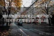蜜桃视频日常使用笔记：常见问题与应对方式的整理记录（对比后）