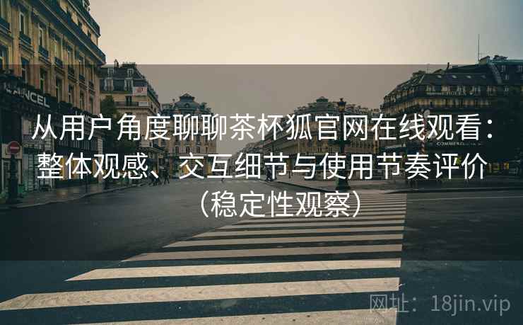 从用户角度聊聊茶杯狐官网在线观看:整体观感、交互细节与使用节奏评价(稳定性观察) 从用户角度聊聊茶杯狐官网在线观看:整体观感、交互细节与使用节奏评价(稳定性观察)